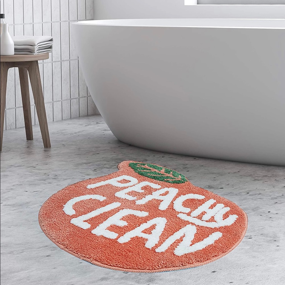 Peachy Clean - Pink Bath Mat - Funny Bath Mat